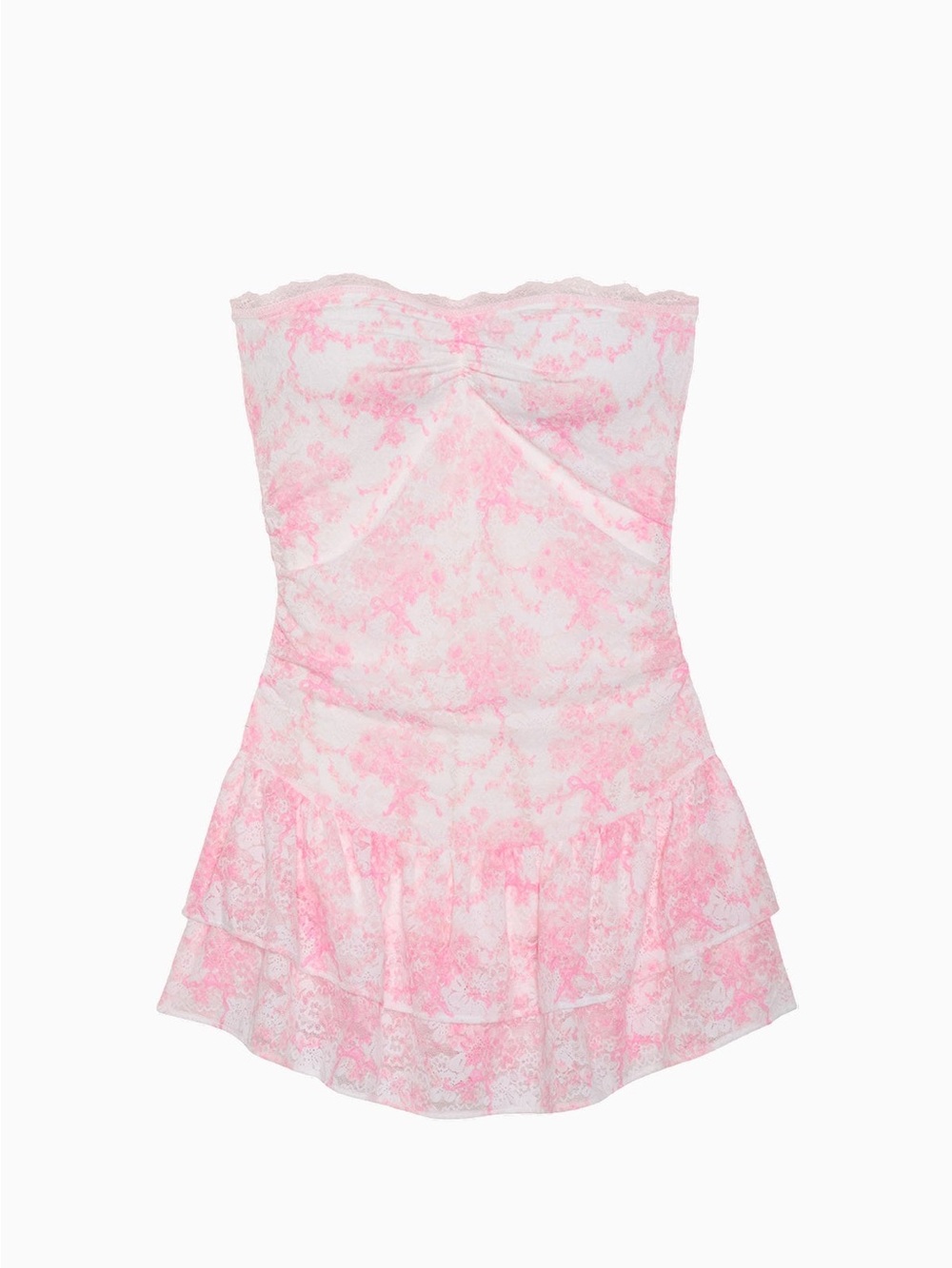 PINK LoveShackFancy Strapless Lace Mini Dress Sz Medium NWT